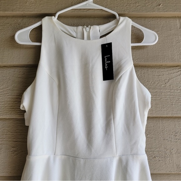 🤍🤍 LULUS Call Back White Backless Skater Dress, Size M - Picture 5 of 10